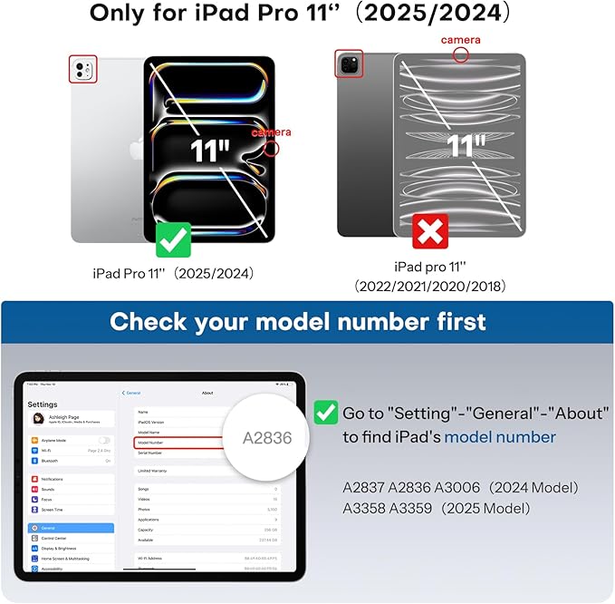 SPARIN Screen Protector for iPad Pro 11 Inch 2025/2024 M5 M4, 2 Pack Tempered