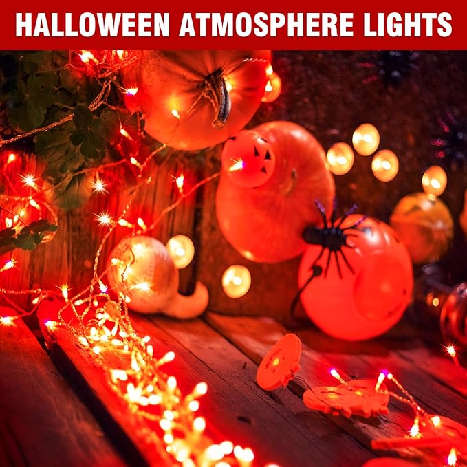 70FT Red String Lights, 210 LED Waterproof Seasonal Fairy Lights with 8 Modes, Indoor Outdoor Decorative Lighting for Christmas, Valentine’s Day, Wedding, Party, Garden