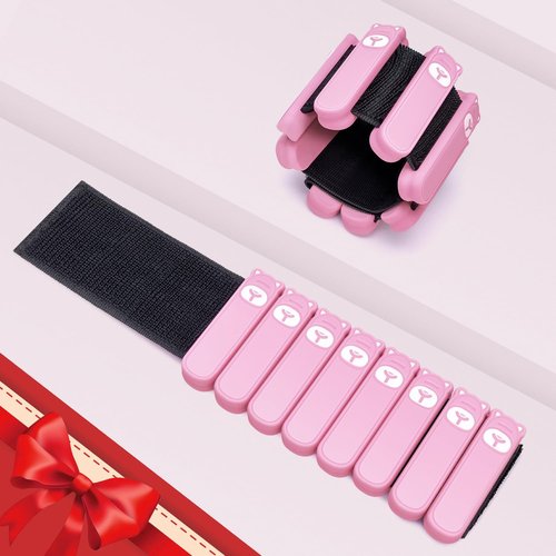 LMTrystFit Wrist Ankle Weights Set of 2, Adjustable Silicone Weighted Wristbands for Women Men, Wearable Arm & Leg Weights for Pilates, Walking, Workout Exercise, 1lb Each Pink