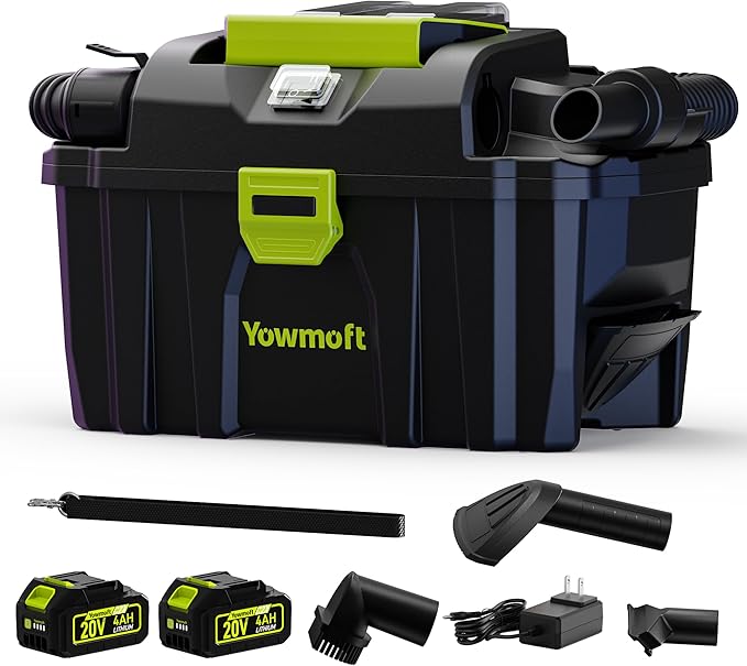 20V Cordless Shop Vac, 2.5 Gallon Shop Vacuum with 4.0Ah Battery(2 Packs)