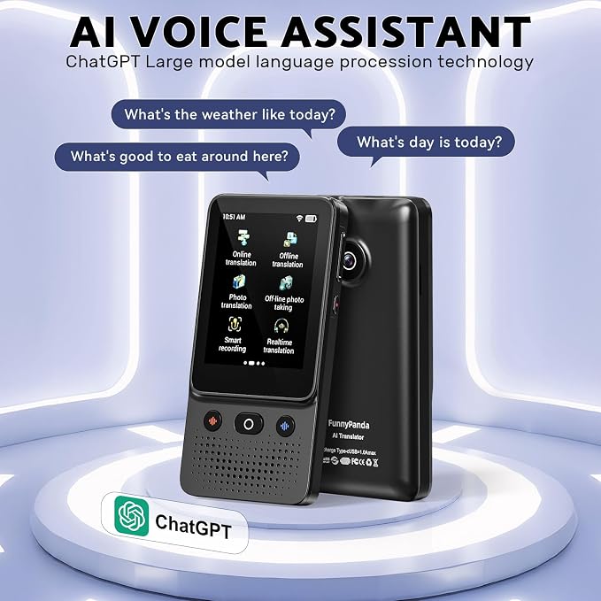 Language Translator Device, Voice Ai Translator Device T21 Wi-Fi Available