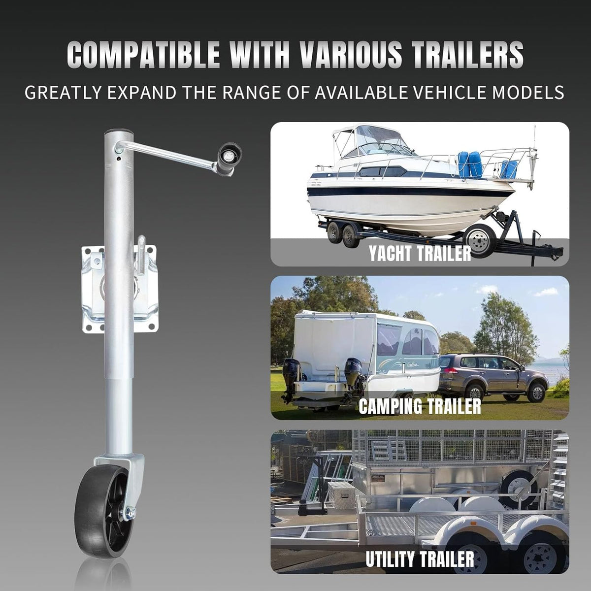 Road DAWG Trailer Jack - Heavy Duty Swivel Design | 1000lbs Capacity, 10" Lift, Bolt-On for RVs & Boats