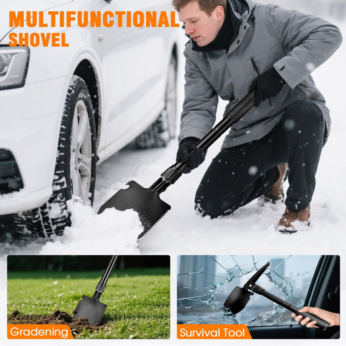 Emergency Car Kit,Roadside Emergency Tool Kit for Vehicle Truck with Air Compressor Jumper Cable First Aid Kit,Winter Auto Road Side Kit Women Men Car Travel Safety Assistance Survival Essentials Kit