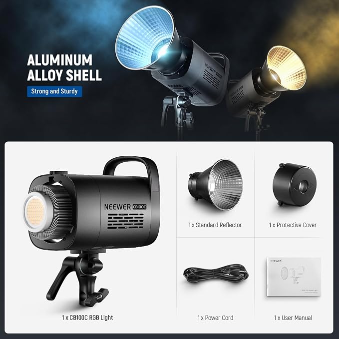 NEEWER CB100C 130w RGB LED Video Light, APP/2.4G Control 360° Full Color