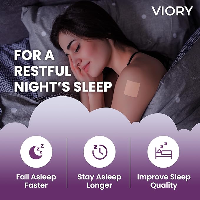 VIORY Sleep Patches for Adults Extra Strength | Easy-to-Apply Sleep Patch with Melatonin & Valerian | Relax & Wake Up Refreshed | Long-Lasting Night Comfort for Men & Women | 120 Patches