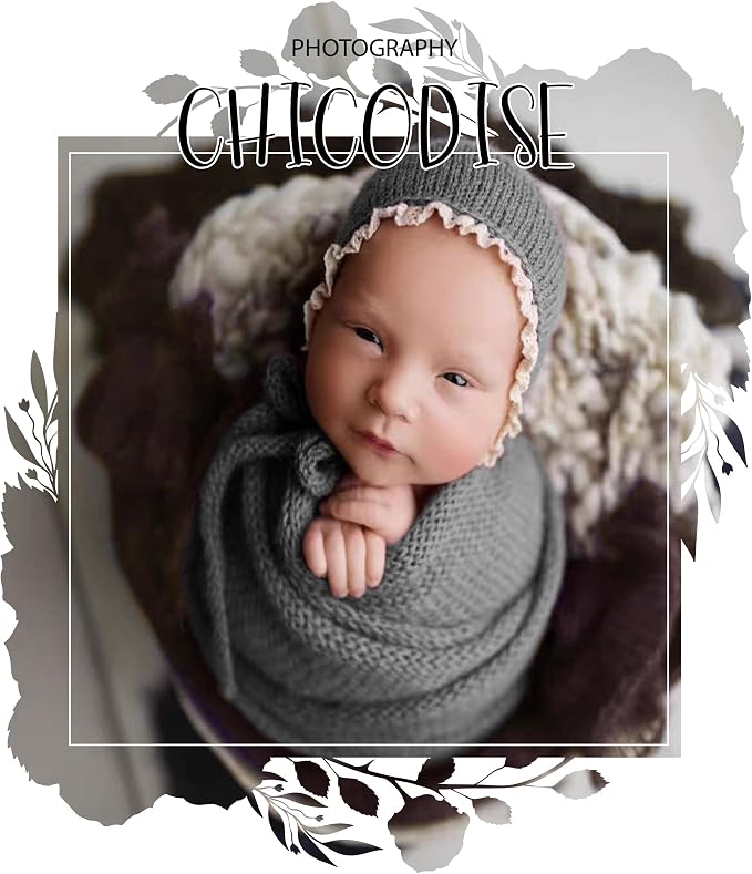 Newborn Photography Props Wraps & Ruffle Edge Bonnet