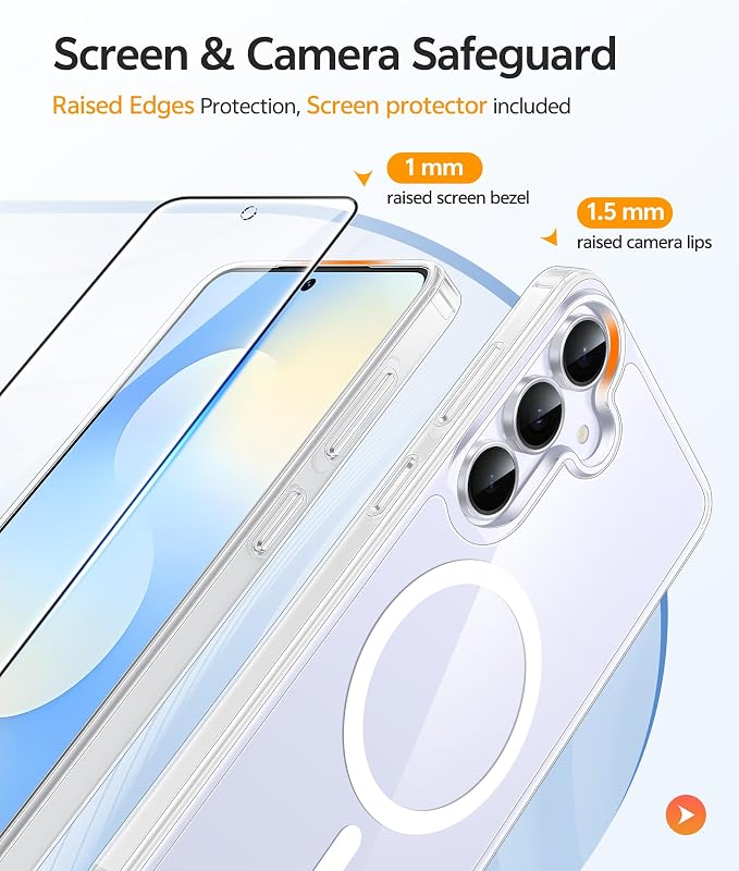 FNTCASE for Samsung Galaxy S25 FE Case: Anti Yellowing Transparent Clear