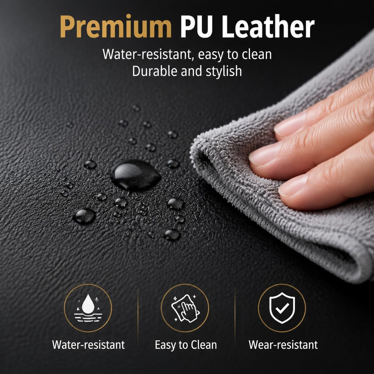 Large Car Tissue Holder Premium PU Leather Organizer Fits 100–250 Count