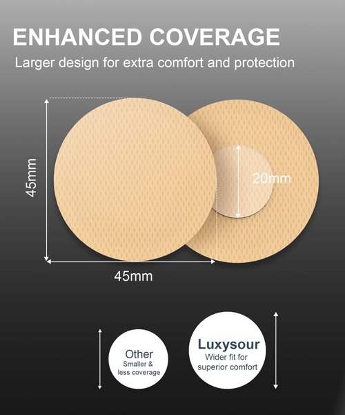 LUXYSOUL Men Nipple Covers for Running 100Pcs Anti Chafing Tape for Marathon - No Show Guards, Sweatproof Protection Beige White