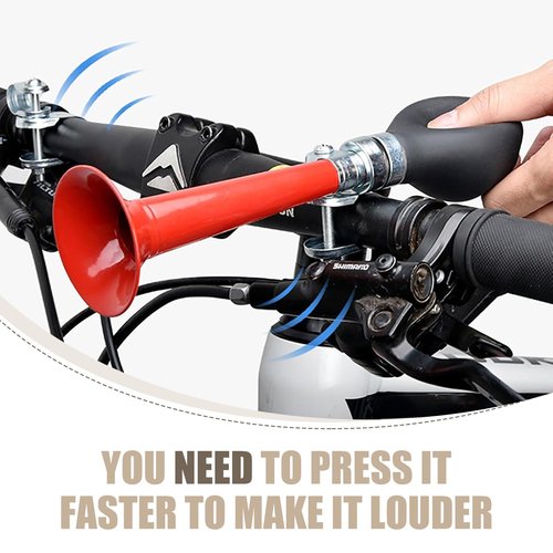 Bawkars Bike Horn, 7.87" Classic Horn Metal Squeeze Clown Horn, Loud High Volume Bicycle Horn for Adults, Fits Bicycles, Motorcycles, ATV (Red)