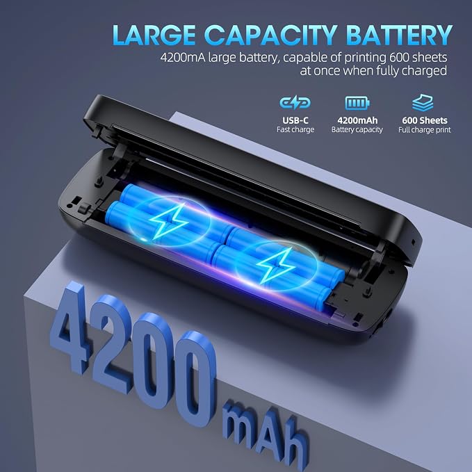 Inkless Portable Printer Wireless