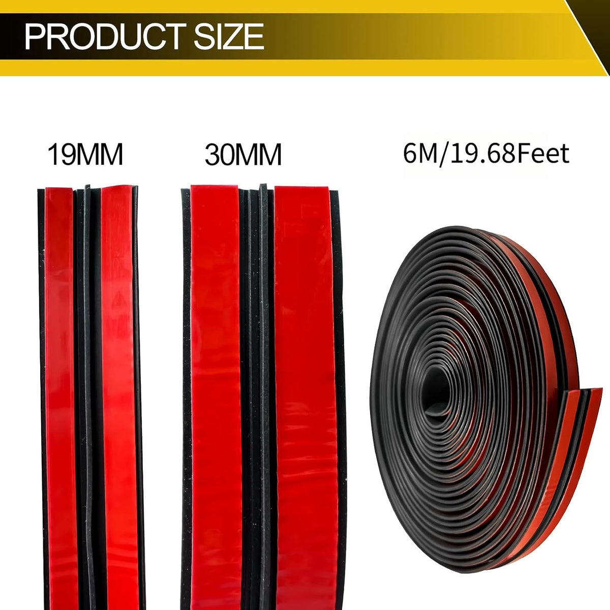 19.68 Windshield Rubber Seal Car Weather Stripping Trim T Shape Sealing Strip for Car Front Rear Windshield, Molding，Tailgate Adhesive Rubber Seal Strip(19mm)
