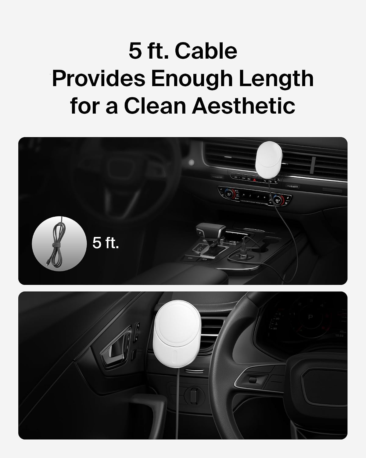Belkin 15W MagSafe-Compatible Wireless Car Charger, Vent Mount