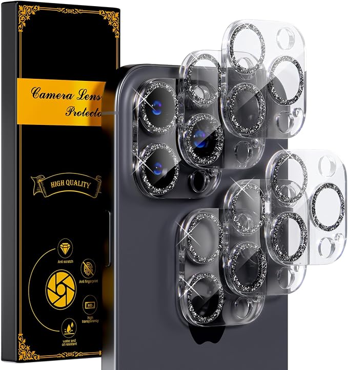for 6 Pack iPhone 15 Pro/iPhone 15 Pro Max Camera Lens Protector 9H Tempered