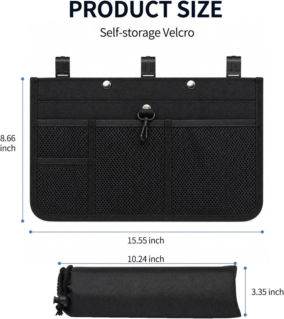 Airplane Seat Organizer Clips onto Airplane Seat Pocket - Travel Essentials Seat Storage Organizer - Seatback Organizer Bag International Trip Accessories Must Haves (15 x 9 Inches)