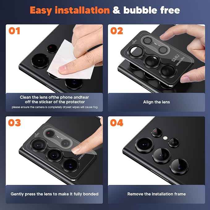 Hoerrye for Samsung Galaxy S24 Ultra Camera Lens Protector, Case-Friendly