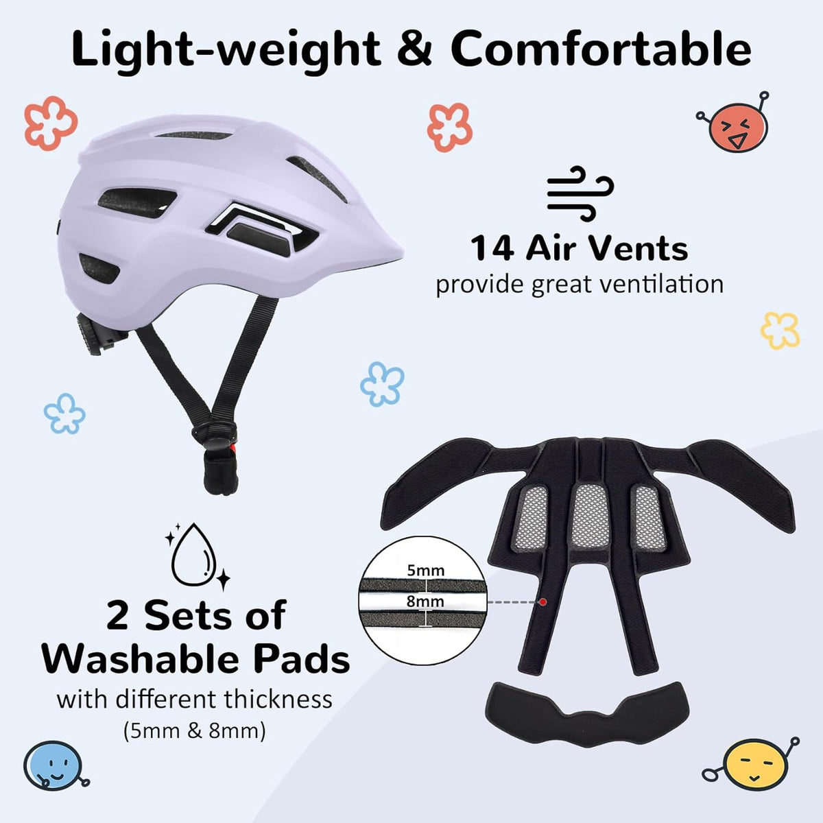 Skiennix Kids Bike Helmet - Adjustable Multi-Sport Safety Gear | Infant to Schoolchild Sizes