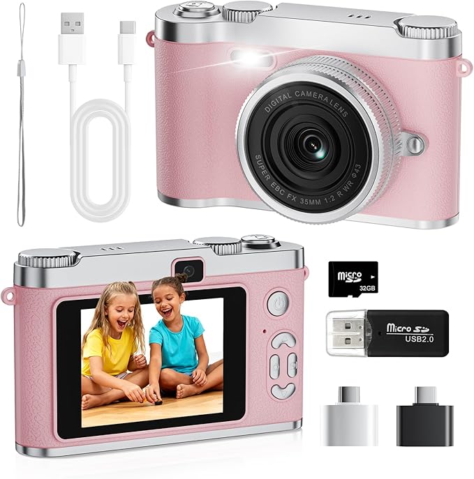 Upgrade Kids Selfie Camera, HD Digital Video Cameras