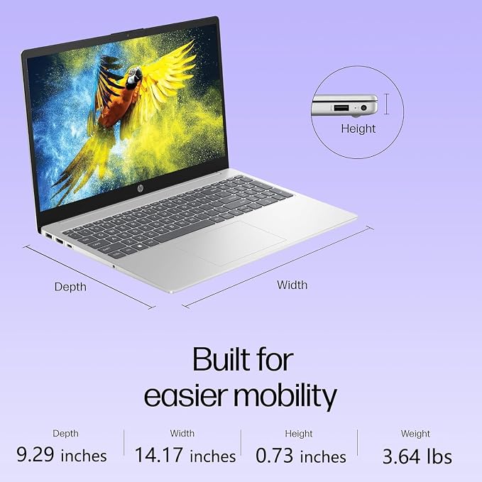 HP Laptop 2026 Copilot AI, 15.6" FHD, 32GB RAM, 1TB SSD, Intel Processor | WiFi 6, Office 365, Long Battery Life, Portable Size & Lightweight, Windows 11 Home for Students & Business Office
