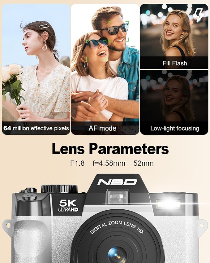 NBD 5K Digital Cameras for Photography