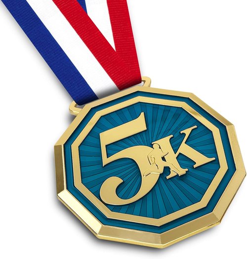5K Running Medals - Heavy Duty 3'' Double-Sided Trophy Medal | 3D Engraved Award for Adult Competitions