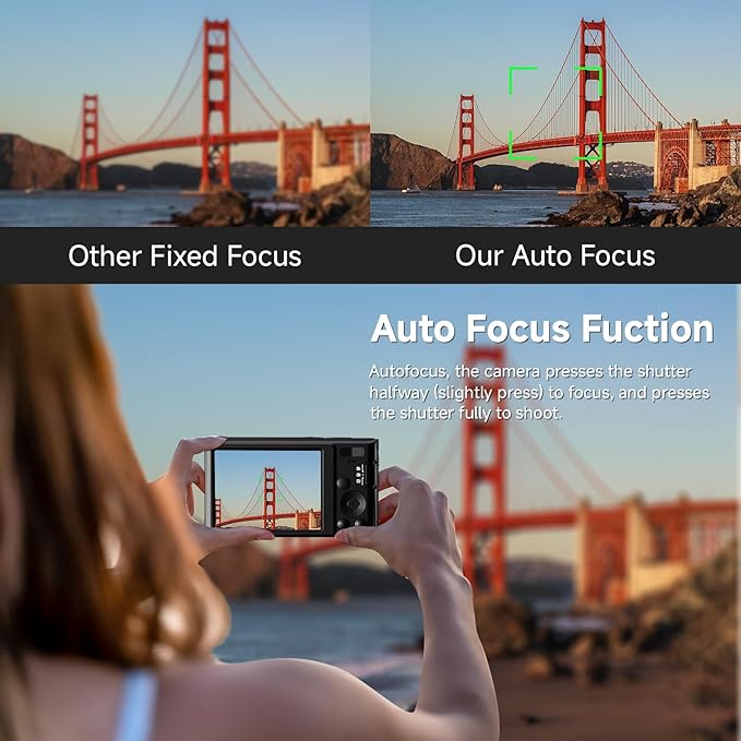 Digital Camera 4K, 2026 Upgrade Black Cameras