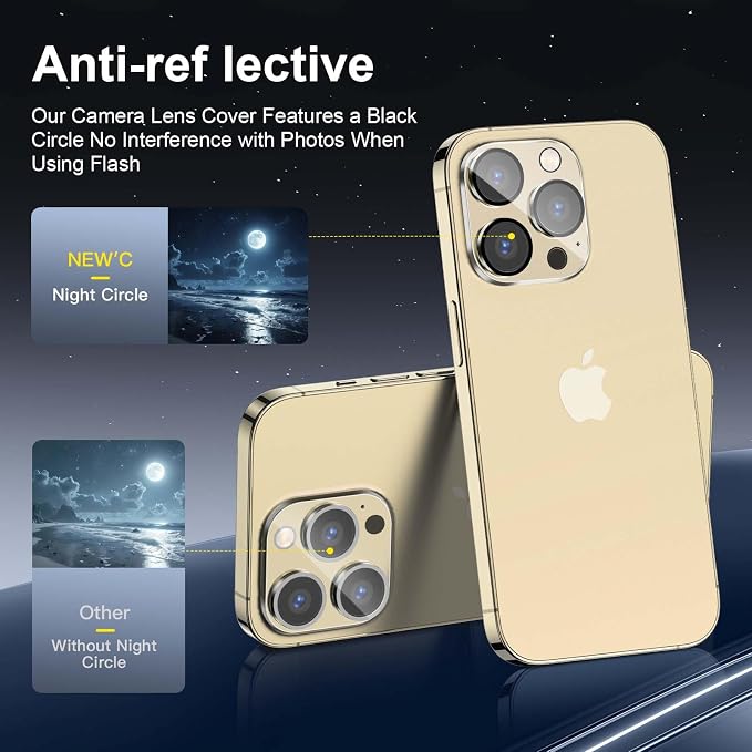 NEW'C 3x Privacy for iPhone 14 Pro Max Screen Protector+ 3x Camera Lens