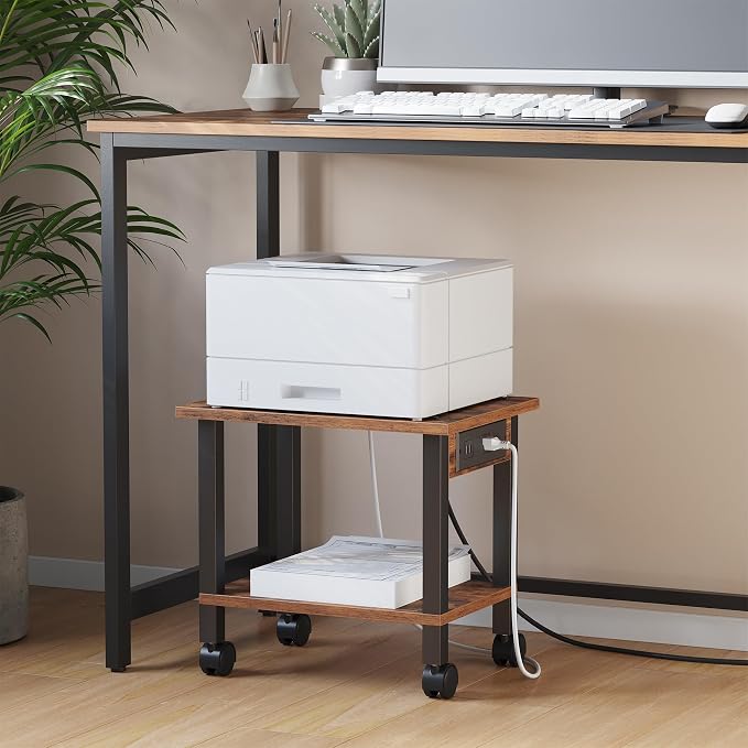 TUTOTAK 2 Tier Printer Stand, Rolling Printer Cart