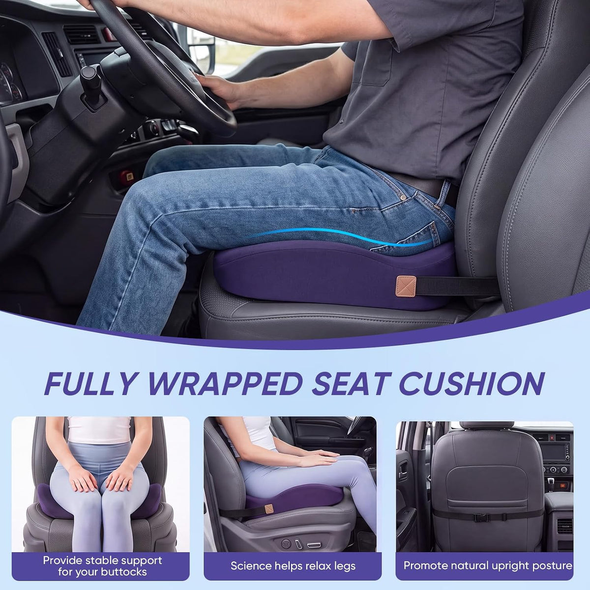 Truck Seat Cushion for Truck Drivers， Comfortable Driving Support Pad