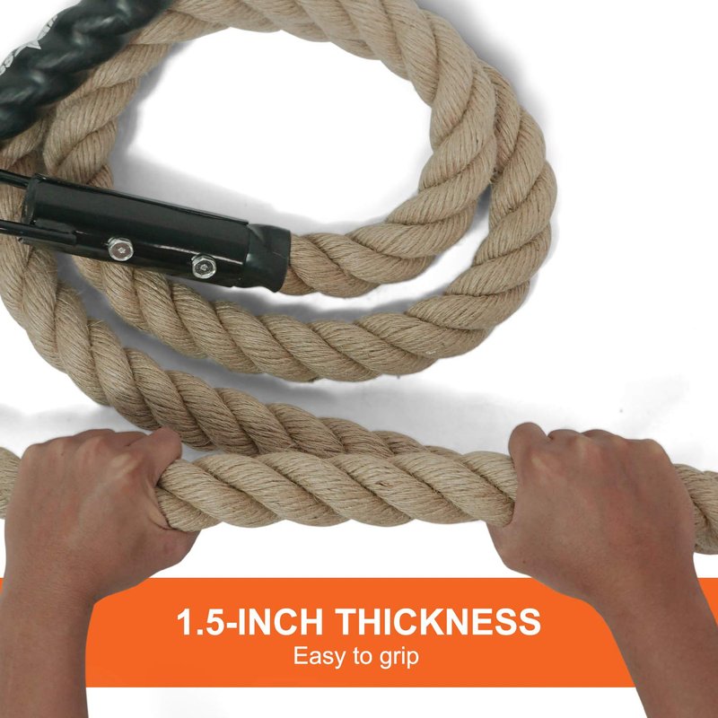 Yes4All Gym Climbing Rope for Fitness & Strength Training, 1.5-inch Diameter – Length Available 10, 15, 20ft (1.5in - 20ft)