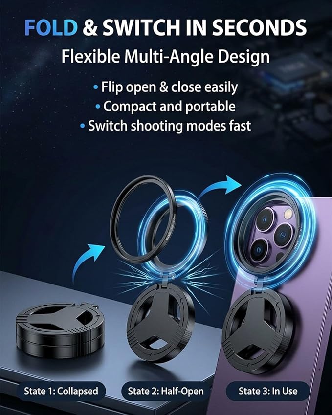 Anti-Glare Magnetic Phone Filter 2-in-1 Magnetic Cpl & Star Filter Lens