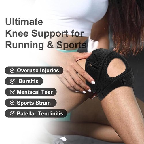 2PCS Knee Brace for Women and Men ,Knee Brace With Gel Padding，patellar stabilizing knee brace,Pain Relief Adjustable Patellar Tendon Support Sleeves Brace Knee Joint Strap for Arthritis,Running,Injury Recover(Grey)