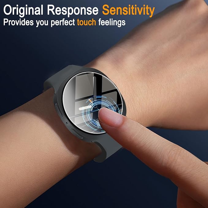 SiHPuoy 4 Pack for Samsung Galaxy Watch 8 Screen Protector 44mm Tempered Glass