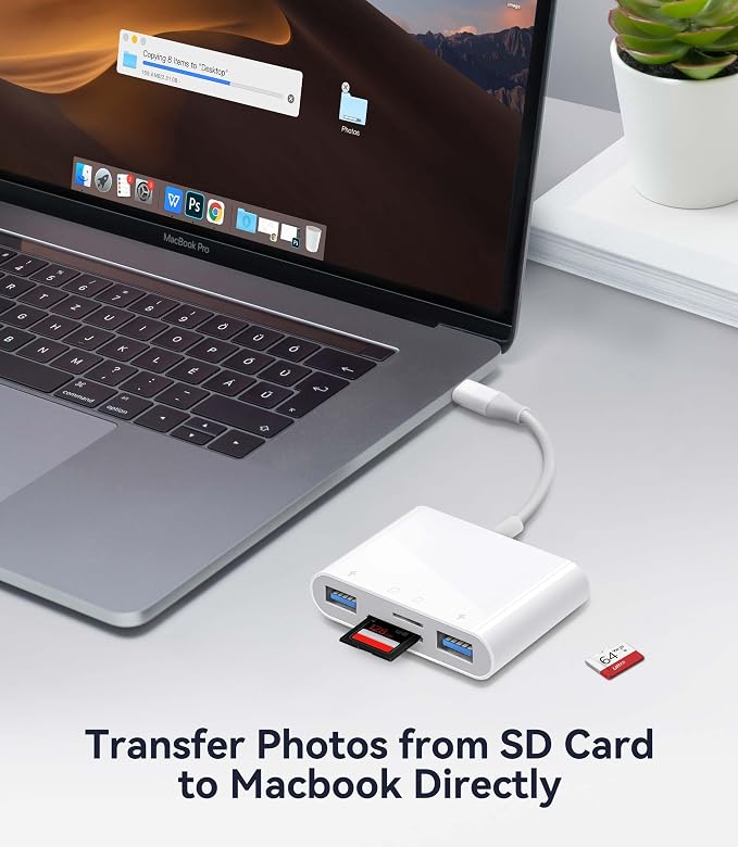 USB C SD Card Reader for Mac/MacBook/iPad/iPhone 15 Pro WNXSLOAD SD Card Adapter