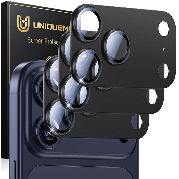 UniqueMe for 3 Pack iPhone 17 Pro Max Camera Lens Protector