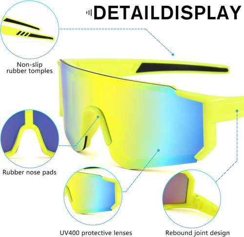 COASION Kids Baseball Sunglasses - Durable Sports Shades with Strap for Ages 3-10 | Perfect for Boys & Girls
