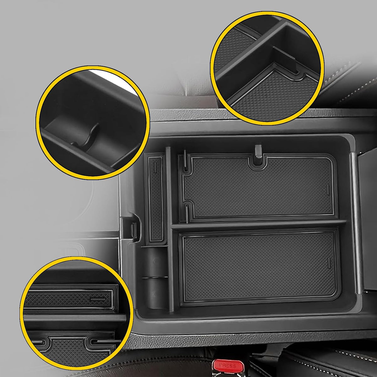 Center Console Organizer Compatible with Honda Pilot 2023-2026 / Ridgeline 2024-2025 / Passport 2024-2026, Central Control Armrest Storage Box Insert Secondary Organizer Tray Accessories