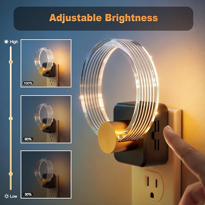JandCase Night Light, Night Lights Plug into Wall, Dimmable Nightlight
