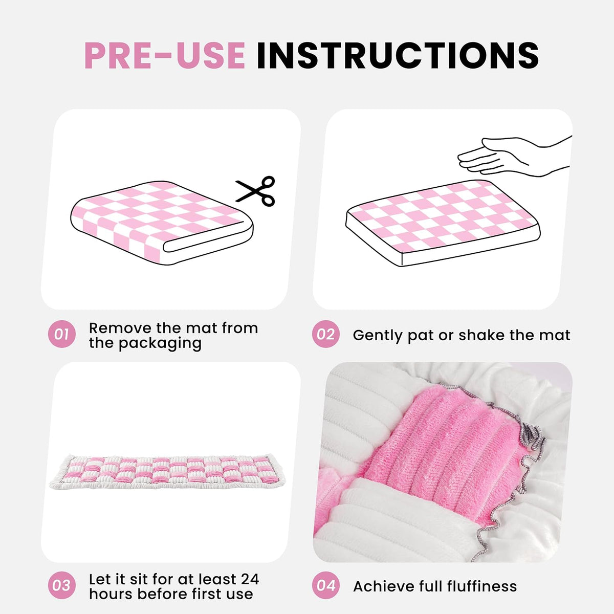 HiPetpy Backseat Dog Bed Mat, Non-Slip Dog Bed for Car Back Seat, Soft & Cozy Dogs Blanket, Washable Travel Pet Mat Seat Protector for Cars, SUVs, Trucks (Pink/White, 51.1" L x 23.6" W x 1.5" Th)