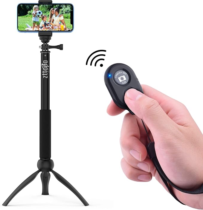 Wireless Camera Remote Shutter for Smartphones, zttopo Wireless Phone Camera
