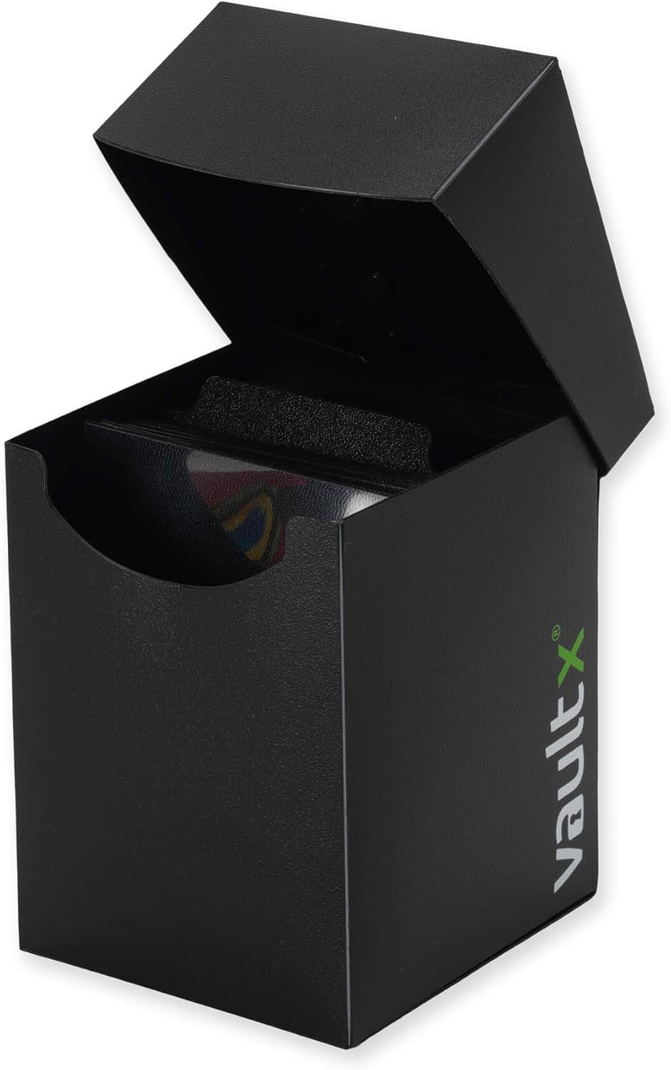 Vault X Trading Card Deck Box - Large Standard Holder with 150 Black Sleeves for MTG & TCG
