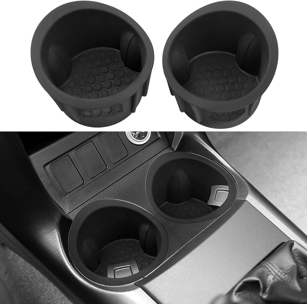 BIBLOZ Car Cup Holder Insert Compatible with Toyota Highlander 2008-2013 Accessories Silicone Material Center Console Cup Holder Protector Organizer