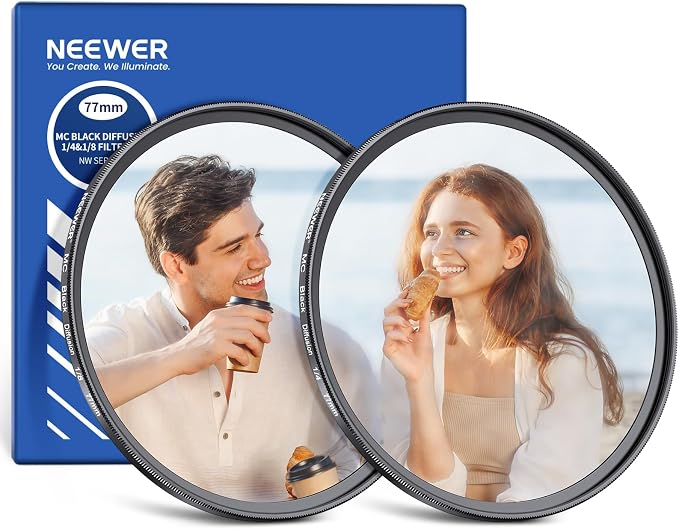 NEEWER 77mm 1/4 & 1/8 Black Diffusion Filter