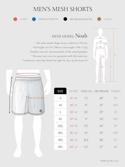 Ma Croix Men's Basic Mesh Basketball Shorts - Comfortable Workout Shorts with Pockets | Plain Design