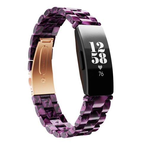 BaiHui Compatible with Fitbit Inspire 2 Band/Inspire/Inspire HR Bands Women Girls, Slim Resin Watch Band Replacement Adjustable Wristband for Fitbit Inspire 2, Purple