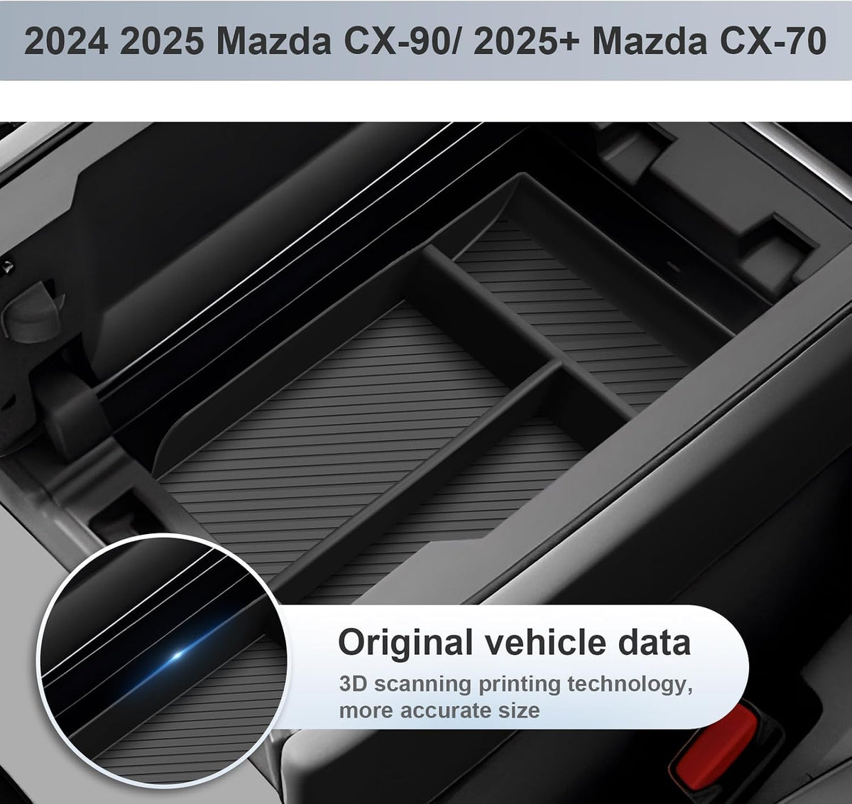 SKTU for 2024 2025 2026 Mazda CX-90/2025 2026 Mazda CX-70 Accessories Center Console Organizer for 2024 2025 2026 Mazda CX-90/2025 2026 Mazda CX-70 Console Tray 2024-2026 CX-90 Console Organizer