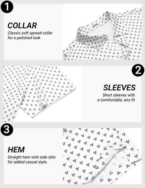 COOFANDY Men's Golf Polo Shirt - Quick Dry Performance & Moisture Wicking | Casual Print Design