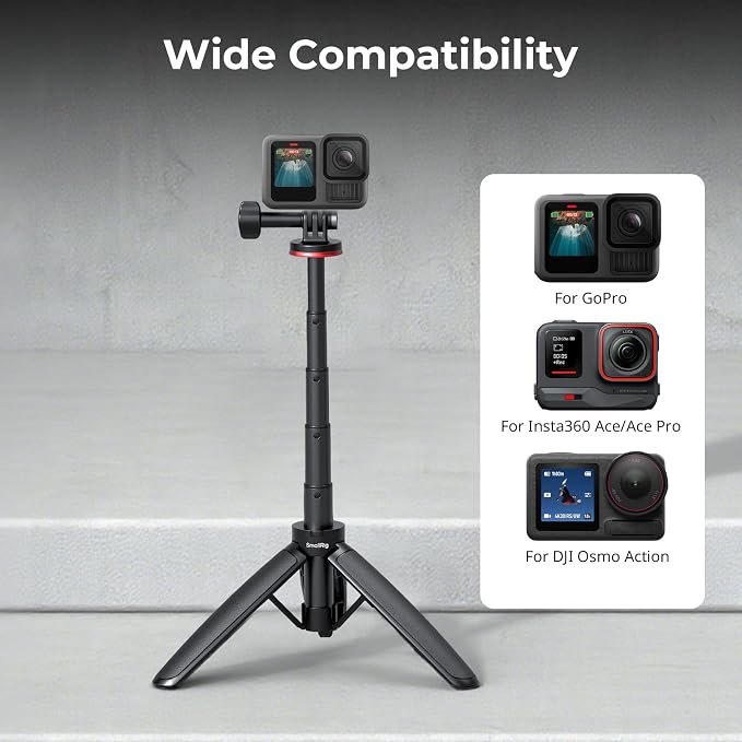 SMALLRIG Portable Action Camera Tripod in Carabiner Shape, 6.5-13.6in