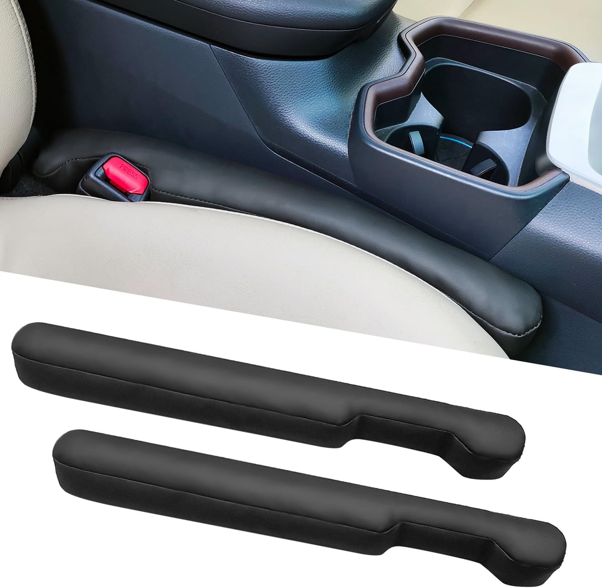 Sports Style Leather Car Seat Gap Filler Spacer Universal Seat Gap Filler Plug Compatible with BMWSeries M1 M3 M5 X1 X5 X6 Z4 3 5 7 Series Console Stop Things from Dropping