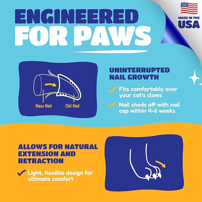 Soft Claws Cat Nail Caps for Medium Cats – (40 Caps, Red & Gold) - Made in USA - Veterinarian-Developed | Protects Furniture & Skin - Easy to Apply, Long-Lasting Anti-Scratch Soft Cat Claw Covers